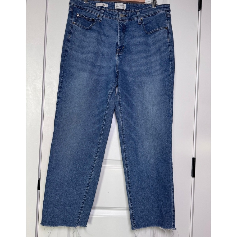 Universal Thread Womens Mid Rise 80s Slim Jeans Medium Wash‎ Raw Hem Size 17